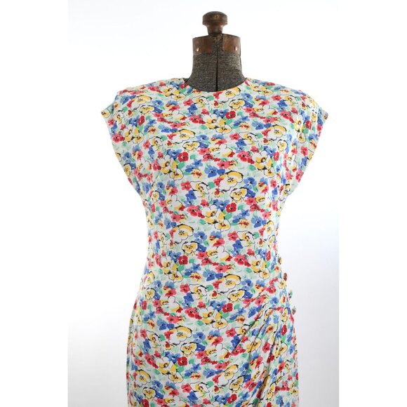 Vintage 1980s Does 40s Medium Floral Sleeveless Dress | by April Rain - Picture 3 of 10